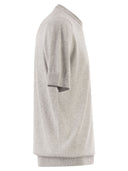 Pt Torino Cotton Knit T Shirt With Ribbed Finishes