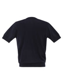 Pt Torino Cotton Knit T Shirt With Ribbed Finishes
