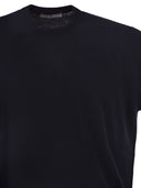 Pt Torino Cotton Knit T Shirt With Ribbed Finishes