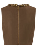 Elisabetta Franchi Sleeveless Top With Jewel Chain Detail