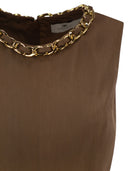 Elisabetta Franchi Sleeveless Top With Jewel Chain Detail