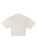 Autry Cropped Cotton T Shirt With Tone On Tone Logo
