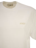 Autry Cropped Cotton T Shirt With Tone On Tone Logo