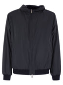 Fedeli Reversible Bomber Jacket With Hood In Cashmere Flannel And Airstop