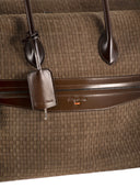 Santoni Reisetasche aus gewebtem Leder