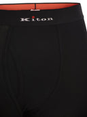 Kiton Stretch Cotton Boxer Shorts With Logo