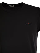 Kiton Stretch Cotton T Shirt With Embroidered Logo
