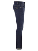 Dondup George Skinny Fit Stretch Denim Jeans With Contrast Stitching