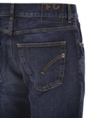 Dondup Dian Cotton Denim Jeans With Used Blue Wash