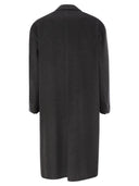 Kiton Double Breasted Coat In Virgin Wool