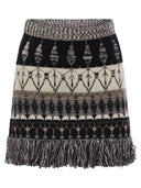 Vanisé Wool and Cashmere Blend Jacquard Skirt