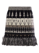 Vanisé Wool and Cashmere Blend Jacquard Skirt