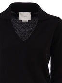 Vanisé Patty V Neck Jumper With Polo Collar