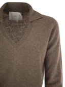 Vanisé Patty V Neck Jumper With Polo Collar