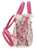 Mc2 Saint Barth Mini Vanity Bag In Floral Cotton Canvas