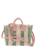 Mc2 Saint Barth Mini Vanity Bag In Striped Cotton Canvas