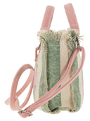 Mc2 Saint Barth Mini Vanity Bag In Striped Cotton Canvas