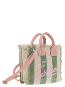 Mc2 Saint Barth Mini Vanity Bag In Striped Cotton Canvas