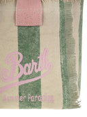 Mc2 Saint Barth Mini Vanity Bag In Striped Cotton Canvas