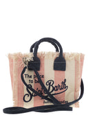 Mc2 Saint Barth Mini Vanity Bag In Striped Cotton Canvas