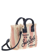 Mc2 Saint Barth Mini Vanity Bag In Striped Cotton Canvas