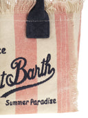 Mc2 Saint Barth Mini Vanity Bag In Striped Cotton Canvas