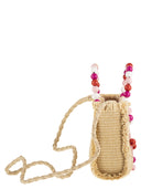 Mc2 Saint Barth Woven Mini Bag With Decorative Beads And Embroidered Logo
