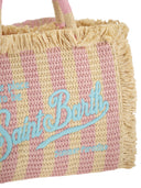 Mc2 Saint Barth – Gestreifte, gewebte Minitasche mit gesticktem Logo und Schultergurt