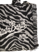 MC2 Saint Barth Vanity Mini Zebra Print Wool Blend Bag