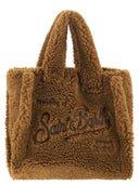 Mc2 Saint Barth Vanity Mini Teddy Sherpa Handbag With Logo