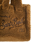 Mc2 Saint Barth Vanity Mini Teddy Sherpa Handbag With Logo