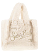 Mc2 Saint Barth Vanity Mini Teddy Sherpa Handbag With Logo