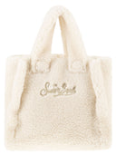 Mc2 Saint Barth Vanity Mini Teddy Sherpa Handbag With Logo