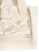 Mc2 Saint Barth Vanity Mini Teddy Sherpa Handbag With Logo