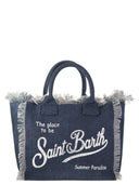 Mc2 Saint Barth Vanity Denim Canvas Handbag