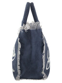 Mc2 Saint Barth Vanity Denim Canvas Handbag