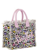 MC2 Saint Barth Vanity Canvas Bag With Heart Print