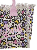 MC2 Saint Barth Vanity Canvas Bag With Heart Print