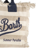 Mc2 Saint Barth Vanity Canvas Bag With Striped Pattern