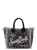 Mc2 Saint Barth Bandana Print Tote Bag With Fringed Edges And Embroidered Logo
