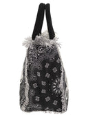 Mc2 Saint Barth Bandana Print Tote Bag With Fringed Edges And Embroidered Logo