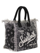 Mc2 Saint Barth Bandana Print Tote Bag With Fringed Edges And Embroidered Logo