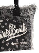Mc2 Saint Barth Bandana Print Tote Bag With Fringed Edges And Embroidered Logo