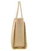 Mc2 Saint Barth Vanity Straw Effect Shoulder Bag With Applied Flowers