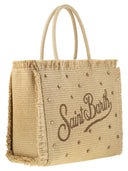 Mc2 Saint Barth Vanity Straw Effect Shoulder Bag With Applied Rhinestones
