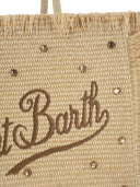 Mc2 Saint Barth Vanity Straw Effect Shoulder Bag With Applied Rhinestones