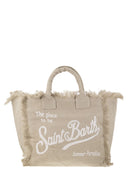 Mc2 Saint Barth Vanity Linen Tote Bag With Embroidery