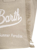 Mc2 Saint Barth Vanity Linen Tote Bag With Embroidery