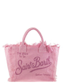 Mc2 Saint Barth Vanity Linen Tote Bag With Embroidery
