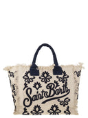 MC2 Saint Barth Vanity Canvas Bag met borduurwerk en logo